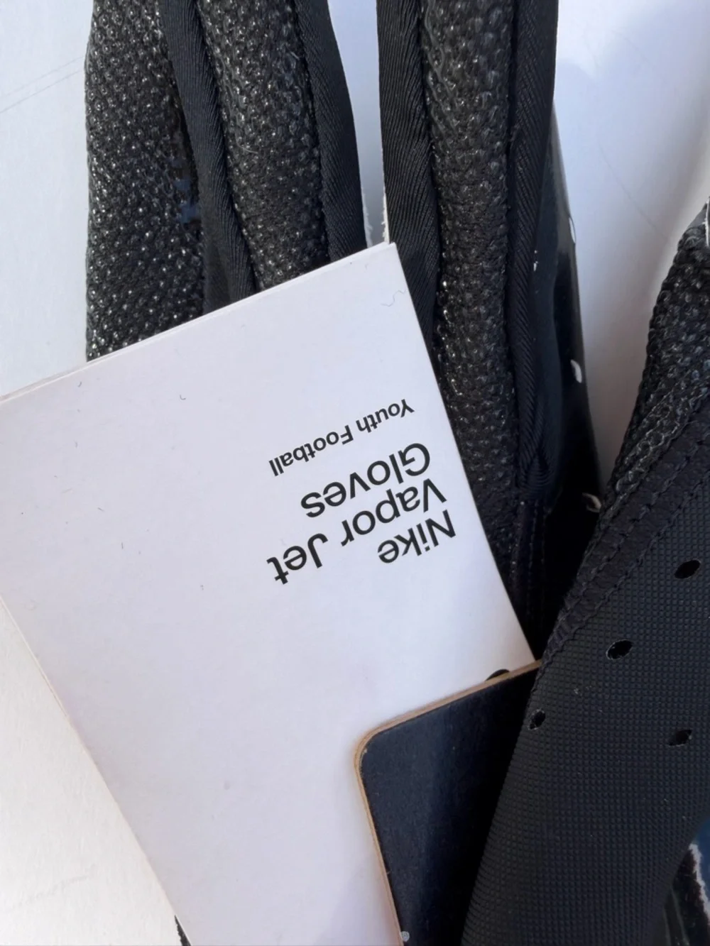 Nike Black Vapor Jet Football Gloves with White Accents